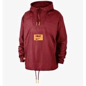 Nike Miami Heat Club Courtside Men's NBA Anorak Jacket Tough Red Size L NWT